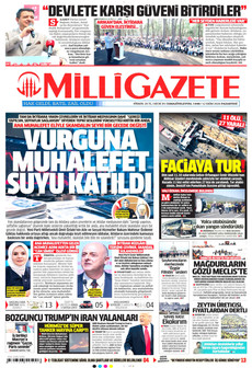 MİLLİ GAZETE gazetesi ilk sayfası