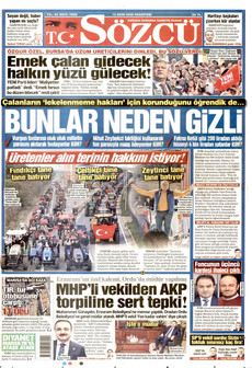 SÖZCÜ gazetesi ilk sayfası