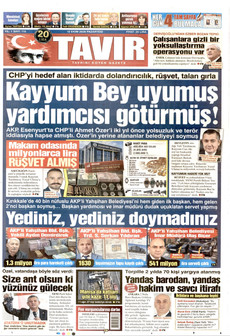 TAVIR GAZETESİ gazetesi ilk sayfası