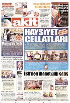YENİ AKİT gazetesi ilk sayfası