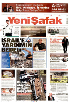 YENİ ŞAFAK gazetesi ilk sayfası