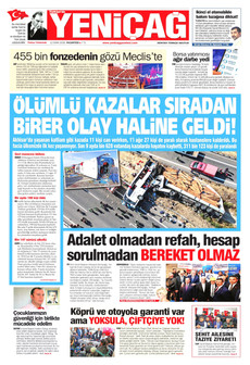 YENİÇAĞ gazetesi ilk sayfası