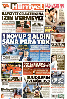 HÜRRİYET gazetesi ilk sayfası