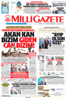 MİLLİ GAZETE gazetesi ilk sayfası