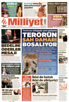 MİLLİYET gazetesi ilk sayfası