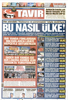 TAVIR GAZETESİ gazetesi ilk sayfası