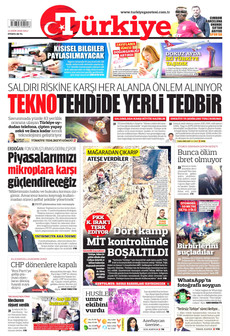 TÜRKİYE GAZETESİ gazetesi ilk sayfası