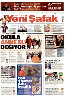 YENİ ŞAFAK gazetesi ilk sayfası