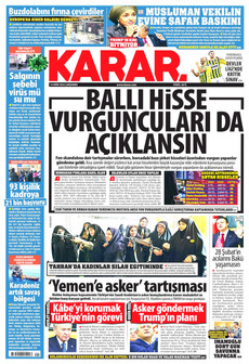 KARAR gazetesi ilk sayfası