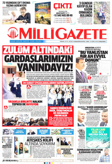 MİLLİ GAZETE gazetesi ilk sayfası
