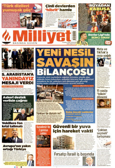 MİLLİYET gazetesi ilk sayfası