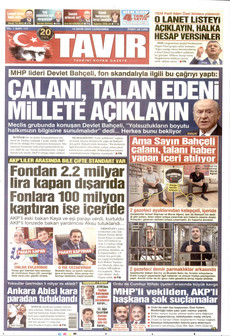 TAVIR GAZETESİ gazetesi ilk sayfası