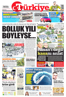 TÜRKİYE GAZETESİ gazetesi ilk sayfası