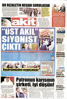 YENİ AKİT gazetesi ilk sayfası