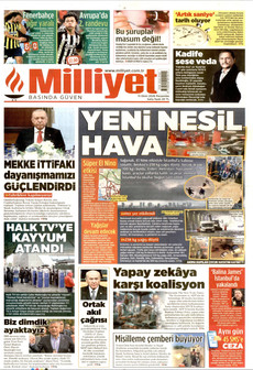 MİLLİYET gazetesi ilk sayfası