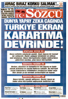SÖZCÜ gazetesi ilk sayfası