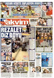 TAKVİM gazetesi ilk sayfası