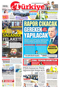 TÜRKİYE GAZETESİ gazetesi ilk sayfası