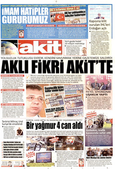 YENİ AKİT gazetesi ilk sayfası