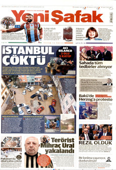 YENİ ŞAFAK gazetesi ilk sayfası