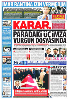 KARAR gazetesi ilk sayfası