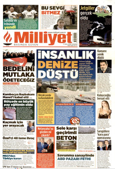 MİLLİYET gazetesi ilk sayfası