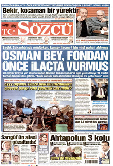 SÖZCÜ gazetesi ilk sayfası
