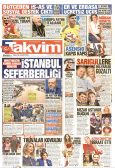TAKVİM gazetesi ilk sayfası
