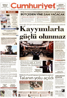 CUMHURİYET gazetesi ilk sayfası