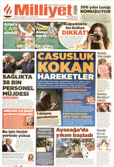 MİLLİYET gazetesi ilk sayfası