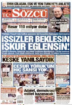 SÖZCÜ gazetesi ilk sayfası