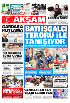 AKŞAM gazetesi ilk sayfası