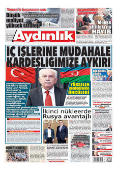 AYDINLIK GAZETESİ gazetesi ilk sayfası