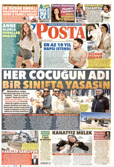 POSTA gazetesi ilk sayfası