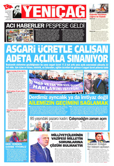 YENİÇAĞ gazetesi ilk sayfası