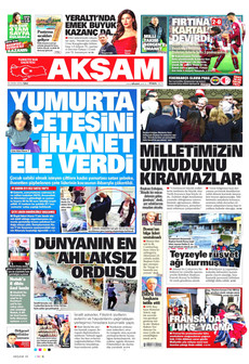 AKŞAM gazetesi ilk sayfası