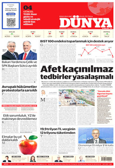 DÜNYA gazetesi ilk sayfası