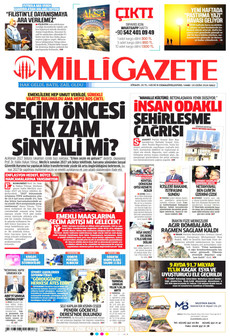 MİLLİ GAZETE gazetesi ilk sayfası