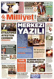 MİLLİYET gazetesi ilk sayfası