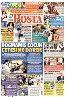POSTA gazetesi ilk sayfası