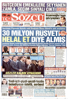 SÖZCÜ gazetesi ilk sayfası