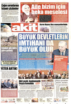 YENİ AKİT gazetesi ilk sayfası