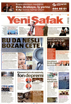 YENİ ŞAFAK gazetesi ilk sayfası
