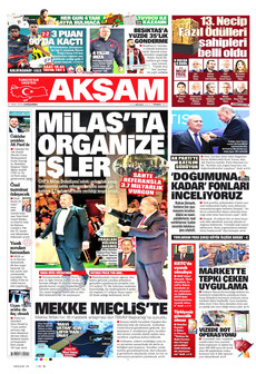 AKŞAM gazetesi ilk sayfası