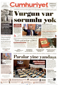 CUMHURİYET gazetesi ilk sayfası