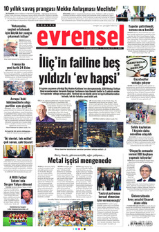 EVRENSEL gazetesi ilk sayfası