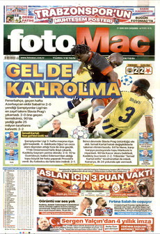 FOTOMAÇ gazetesi ilk sayfası