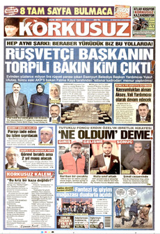 KORKUSUZ gazetesi ilk sayfası
