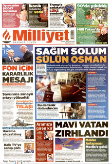 MİLLİYET gazetesi ilk sayfası