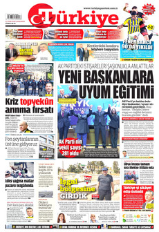 TÜRKİYE GAZETESİ gazetesi ilk sayfası